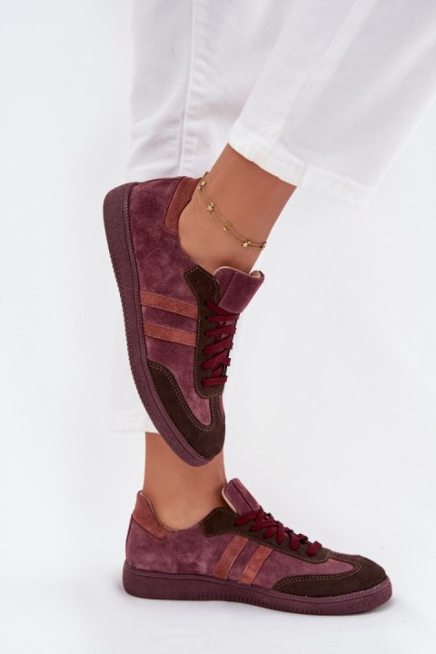 Sneakersy damskie skórzane Model Zazoo N1068 Bordo Sneakersy damskie skórzane Model Zazoo N1068 Bordo