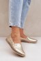 Baleriny Espadryle skórzane Model Zazoo 10177 Gold