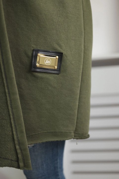 Bluza Narzutka z napisami khaki Bluza Narzutka z napisami khaki