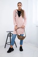 Bluza sukienkowa z kapturem ciemny pudrowy róż  