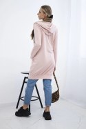 Bluza sukienkowa z kapturem ciemny pudrowy róż  