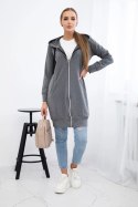 Bluza sukienkowa z kapturem grafit melanż  