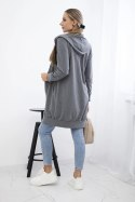 Bluza sukienkowa z kapturem grafit melanż  