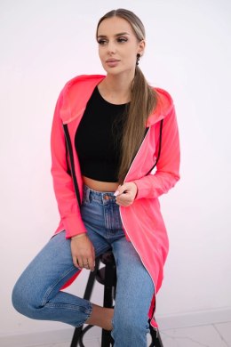Bluza sukienkowa z kapturem różowy neon  