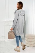 Bluza sukienkowa z kapturem szary melanż  