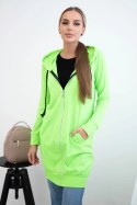 Bluza sukienkowa z kapturem zielony neon  