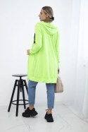 Bluza sukienkowa z kapturem zielony neon  