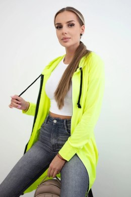 Bluza sukienkowa z kapturem żółty neon  