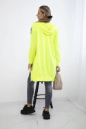 Bluza sukienkowa z kapturem żółty neon  