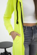 Bluza sukienkowa z kapturem żółty neon  