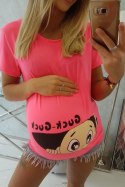 Bluzka ciążowa Guck różowy neon  