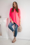 Bluzka oversize różowy neon  