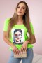 Bluzka z grafiką kobiety zielony neon  