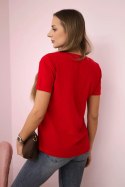 Bluzka z nadrukiem Perfect czerwona  