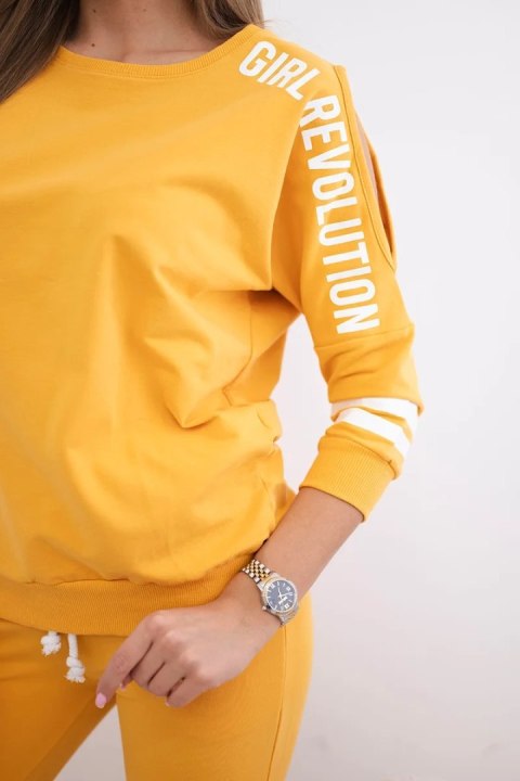 Komplet Girl Revolution musztardowy  