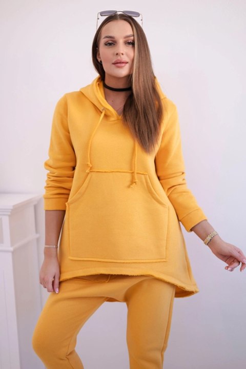 Komplet ze spodniami Baggy musztardowy  