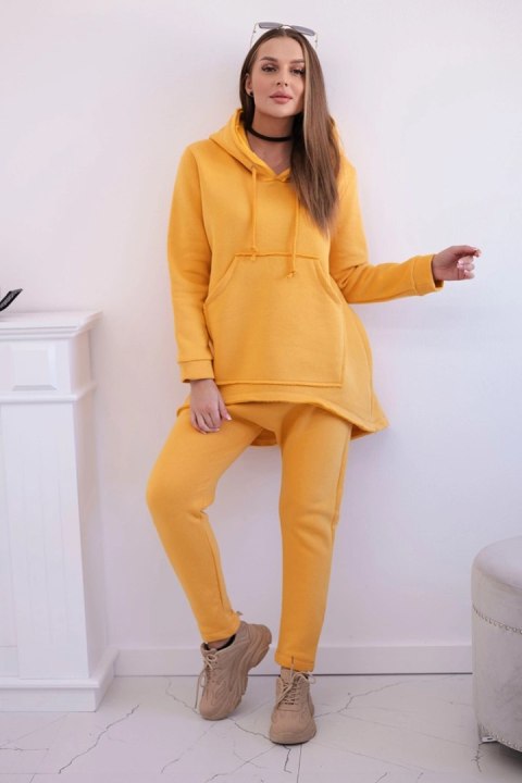 Komplet ze spodniami Baggy musztardowy  