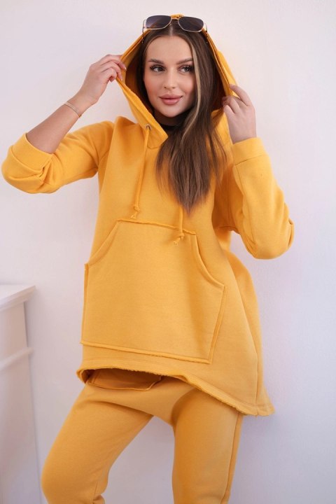 Komplet ze spodniami Baggy musztardowy  