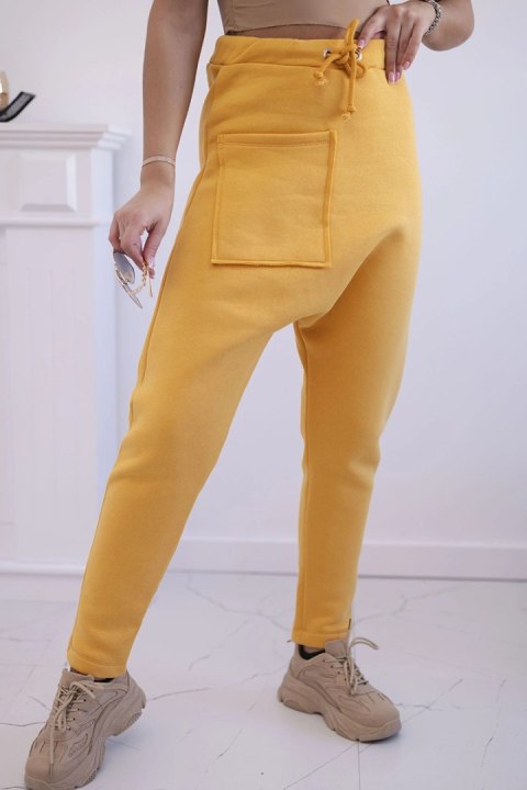 Komplet ze spodniami Baggy musztardowy  