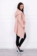 Bluza Narzutka z luźnym kapturem ciemny pudrowy róż  