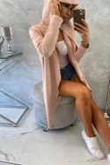 Bluza Narzutka z luźnym kapturem ciemny pudrowy róż  