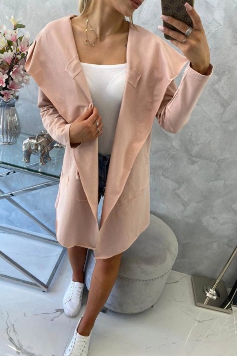 Bluza Narzutka z luźnym kapturem ciemny pudrowy róż Bluza Narzutka z luźnym kapturem ciemny pudrowy róż