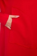 Bluza Narzutka z luźnym kapturem czerwona  