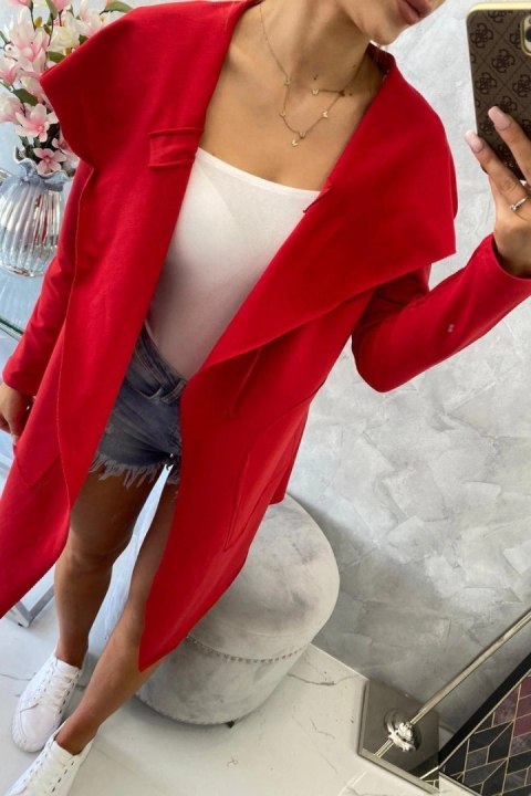Bluza Narzutka z luźnym kapturem czerwona Bluza Narzutka z luźnym kapturem czerwona