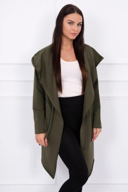 Bluza Narzutka z luźnym kapturem khaki  