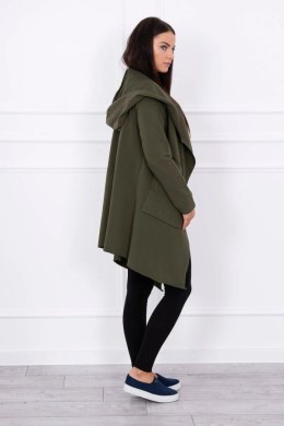 Bluza Narzutka z luźnym kapturem khaki  