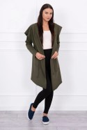 Bluza Narzutka z luźnym kapturem khaki  