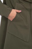 Bluza Narzutka z luźnym kapturem khaki  