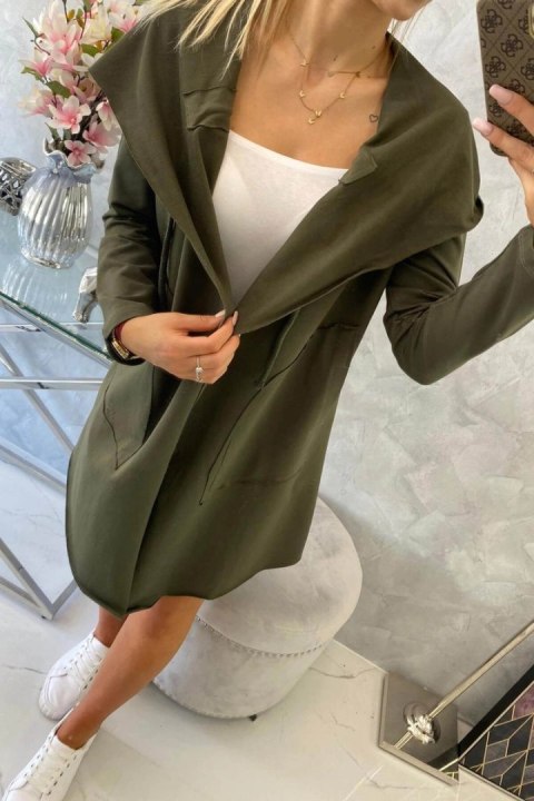 Bluza Narzutka z luźnym kapturem khaki Bluza Narzutka z luźnym kapturem khaki