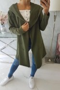 Bluza Narzutka z luźnym kapturem khaki  