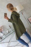 Bluza Narzutka z luźnym kapturem khaki  