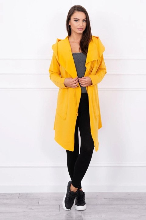 Bluza Narzutka z luźnym kapturem musztardowa Bluza Narzutka z luźnym kapturem musztardowa