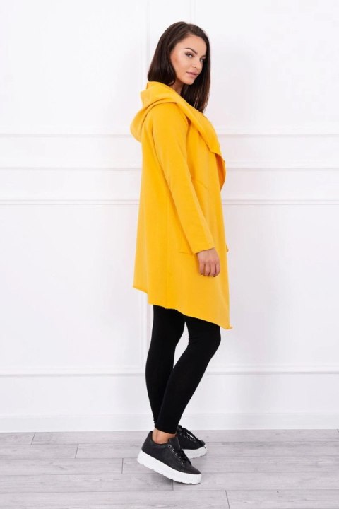 Bluza Narzutka z luźnym kapturem musztardowa Bluza Narzutka z luźnym kapturem musztardowa