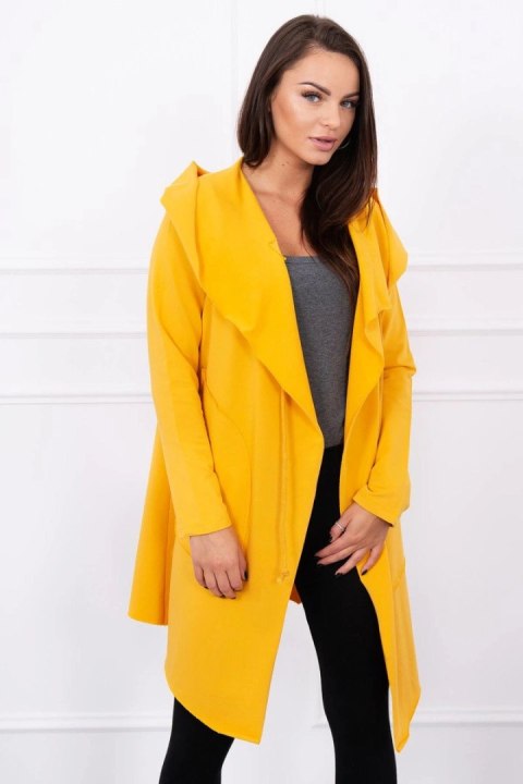 Bluza Narzutka z luźnym kapturem musztardowa Bluza Narzutka z luźnym kapturem musztardowa