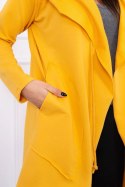 Bluza Narzutka z luźnym kapturem musztardowa  
