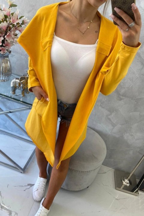 Bluza Narzutka z luźnym kapturem musztardowa Bluza Narzutka z luźnym kapturem musztardowa