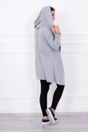 Bluza Narzutka z luźnym kapturem szara  