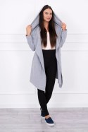 Bluza Narzutka z luźnym kapturem szara  