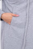 Bluza Narzutka z luźnym kapturem szara  