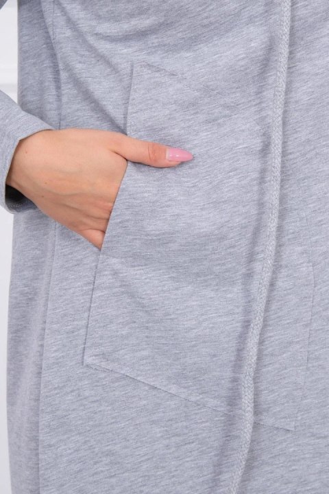 Bluza Narzutka z luźnym kapturem szara Bluza Narzutka z luźnym kapturem szara
