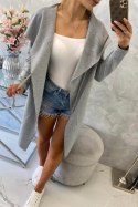 Bluza Narzutka z luźnym kapturem szara  