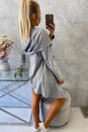 Bluza Narzutka z luźnym kapturem szara  