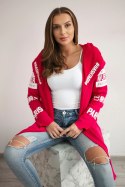 Bluza Narzutka z napisami fuksja  