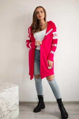 Bluza Narzutka z napisami fuksja  
