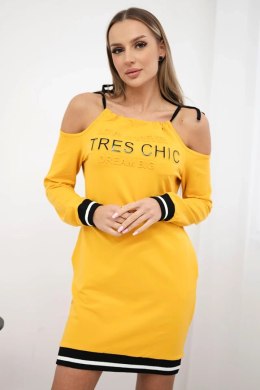Sukienka Tres Chic musztardowa  