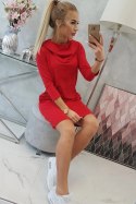 Sukienka z kapturem i kieszeniami czerwona  